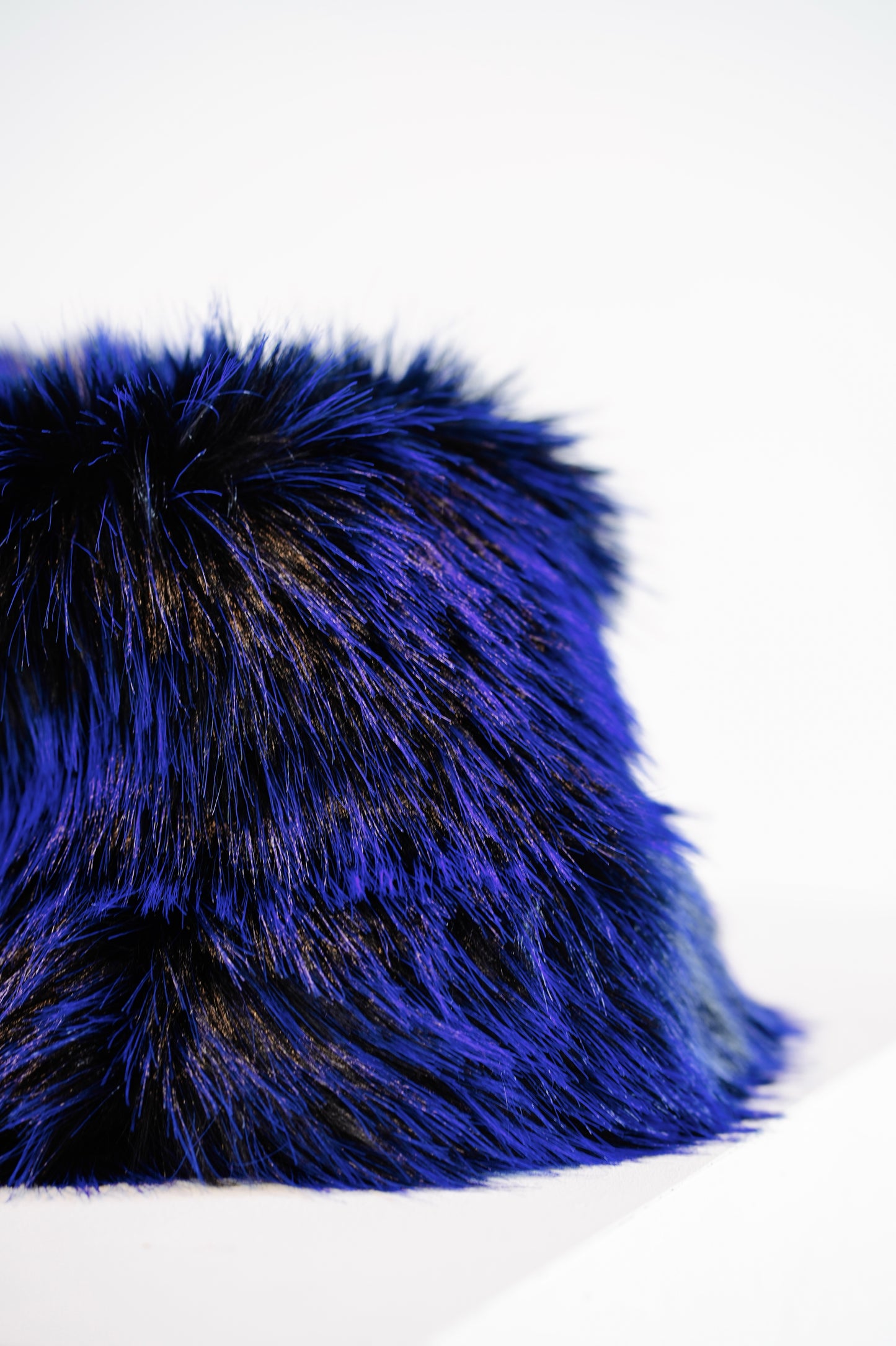Cobalt Fox Fur Bucket Hat