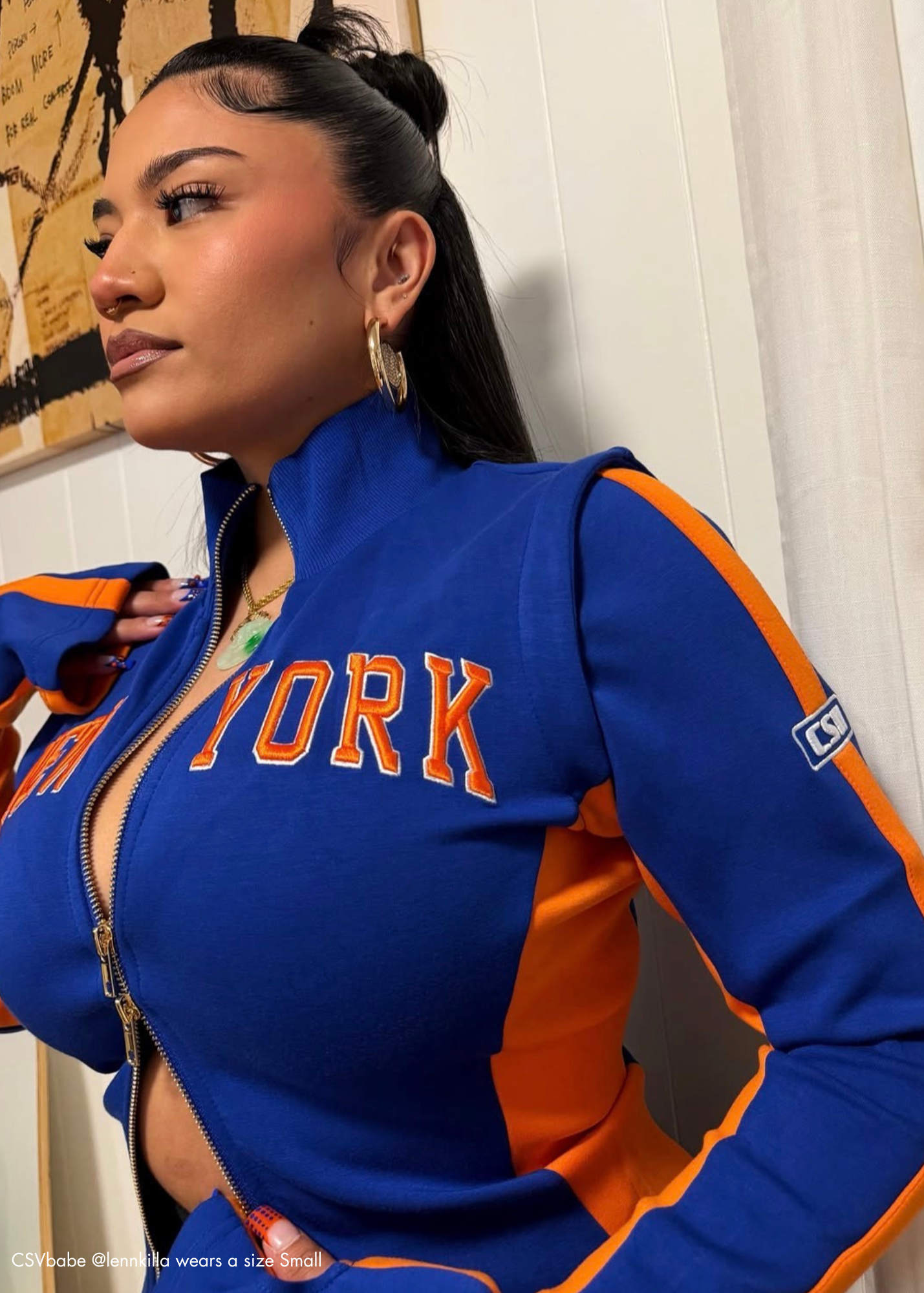New York Embroidery Knit Jacket in Cobalt (Limited-Edition)