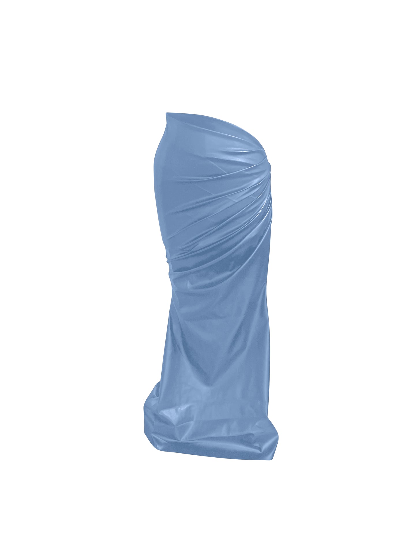Bby Blu Draped Leather Maxi Skirt