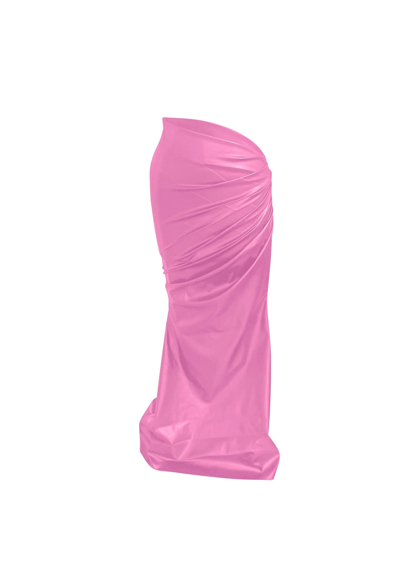 Leather Mermaid Maxi Skirt in Baby Pink