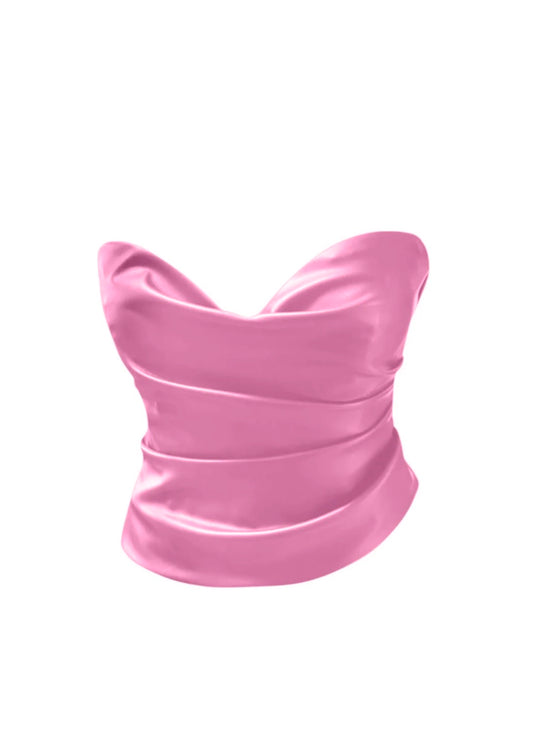 Leather Corset in Doll Pink