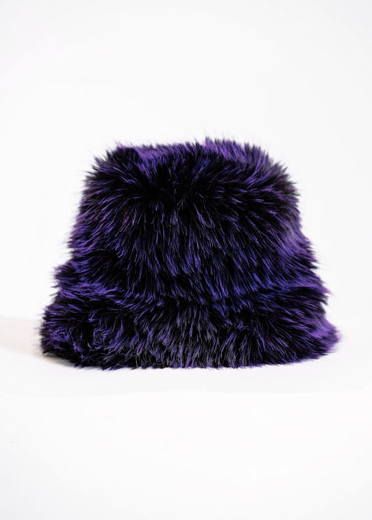 Fur Bucket Hat in Violet