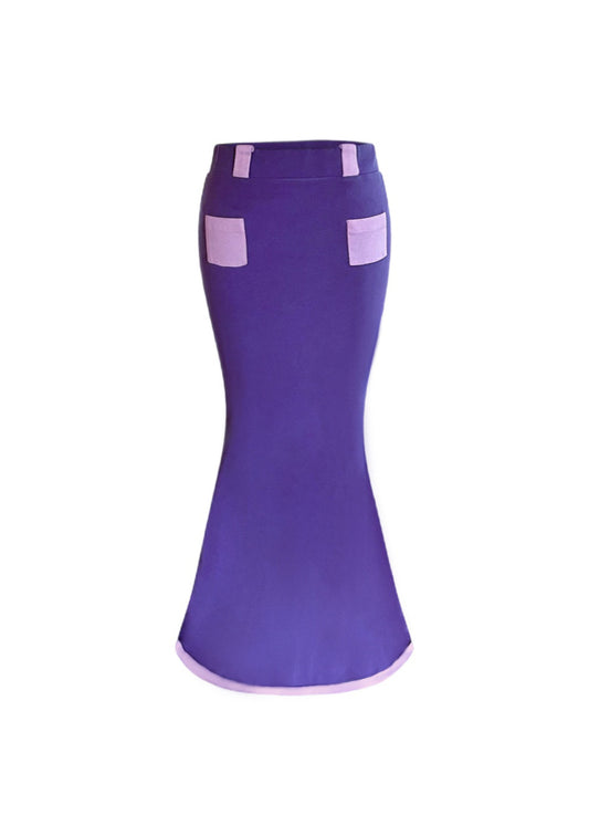 New York Knit Mermaid Maxi Skirt in Purple/Pink