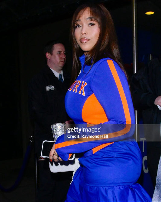 New York Embroidery Knit Jacket in Cobalt (Pre-Order)