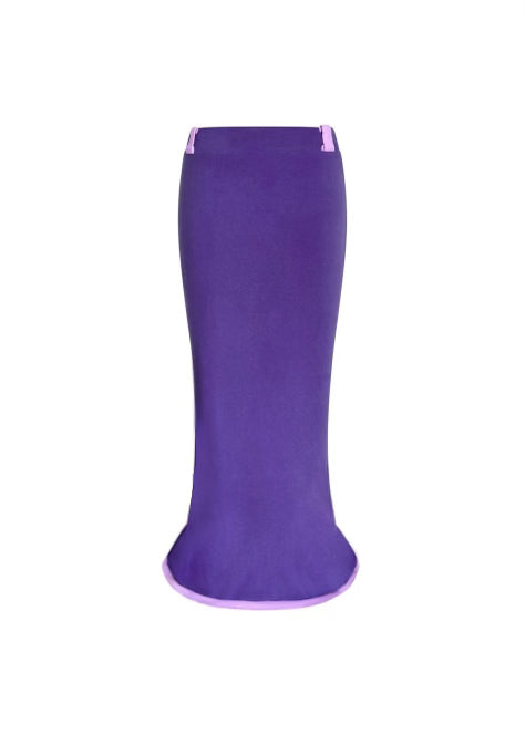 New York Knit Mermaid Maxi Skirt in Purple/Pink