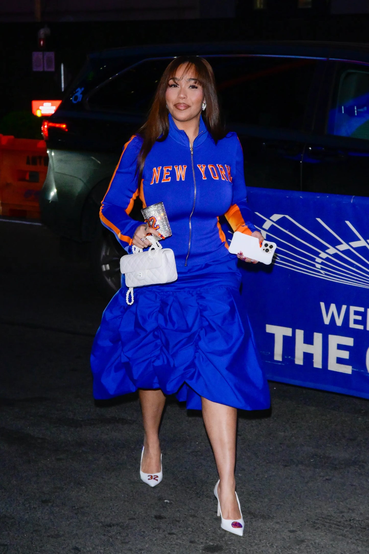 New York Embroidery Knit Jacket in Cobalt (Limited-Edition)
