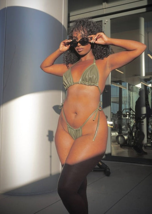 Koi Leather Ruched Kini