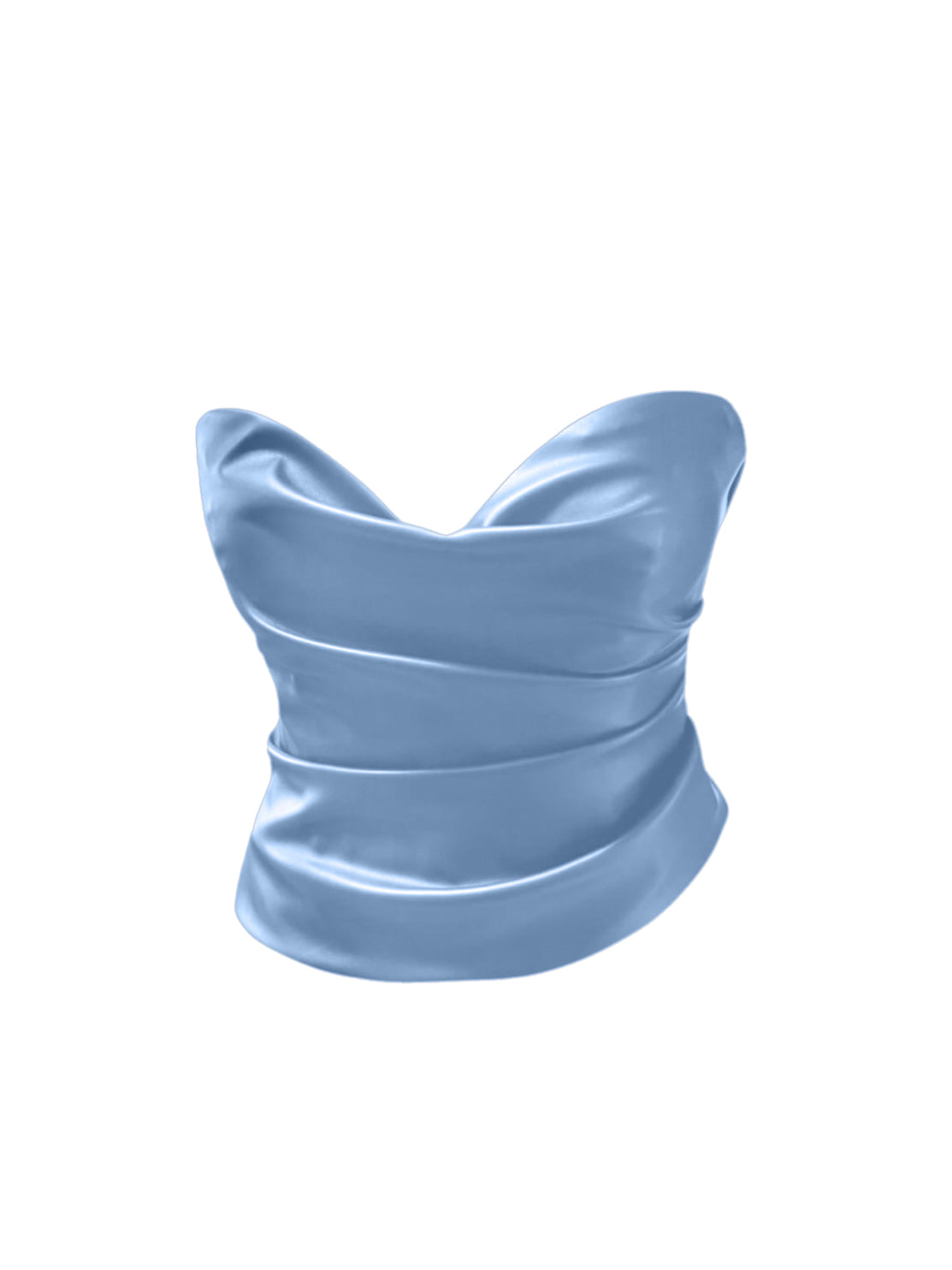 Vegan leather corset in light blue 