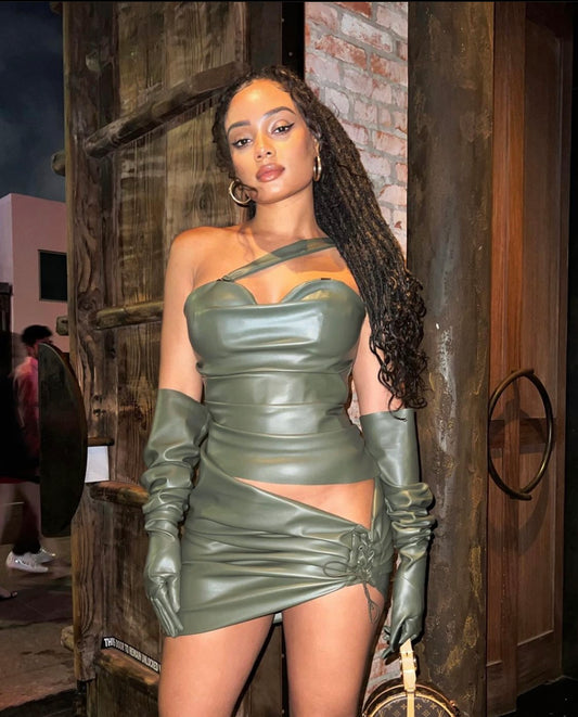 Green Leather Corset 